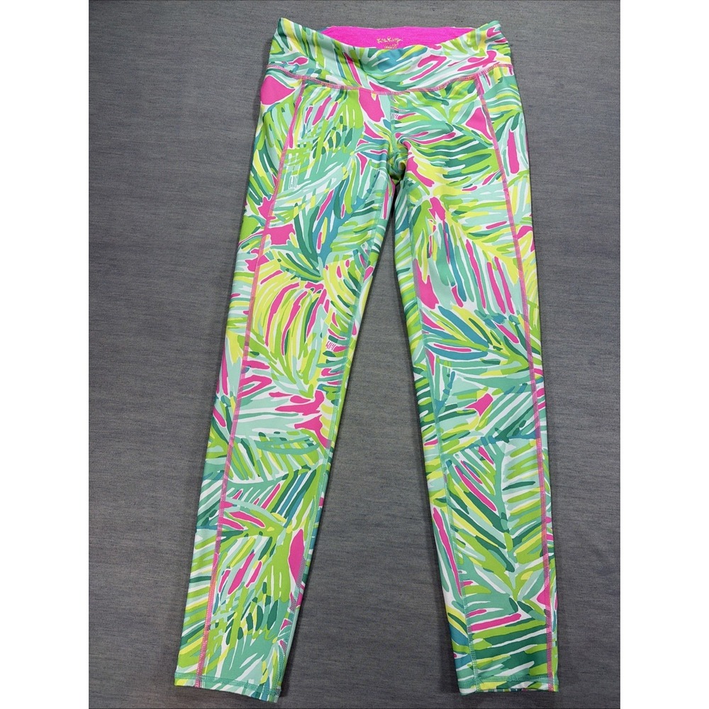 Ladies Lilly Pulitzer LUXLETIC Legging Pants Size M Green Pink